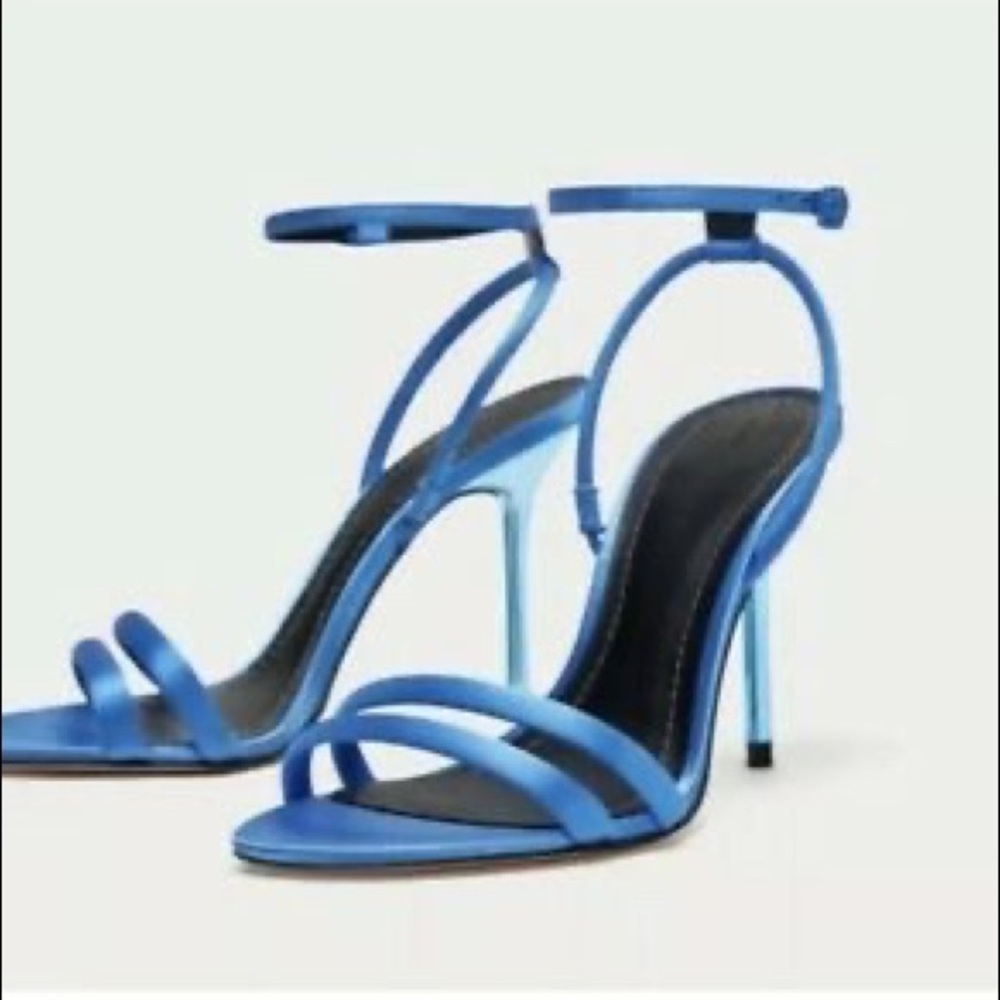 Zara blue sandal heels